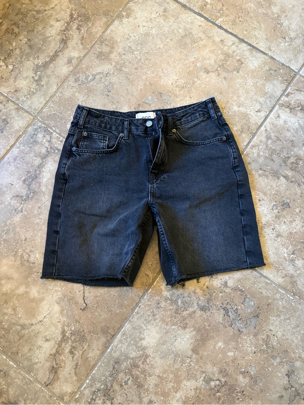 BDG Long Black Denim Shorts
